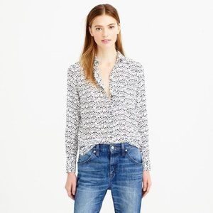 J. Crew Classic Silk Blouse in Key Print